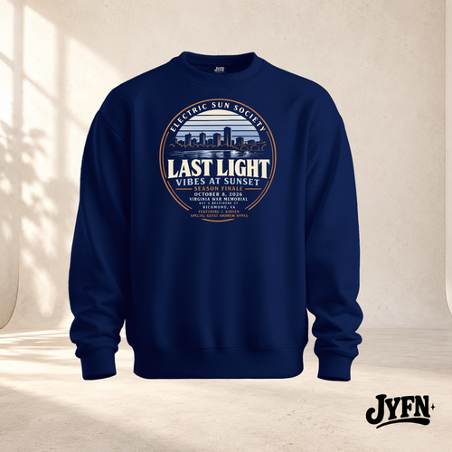Electric Sun Society Last Light navy crewneck sweatshirt by JYFN